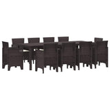 Garden Dining Set 11 pcs Brown Polypropylene 3378601
