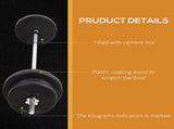 Dumbbell and Barbell Set with 65kg Adjustable Barbell Weights Set, for Home Gym - Black T3398P347580