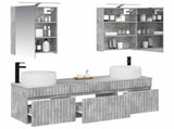 Bathroom Cabinet Set 5 pcs Concrete Grey Engineered Wood 3406634