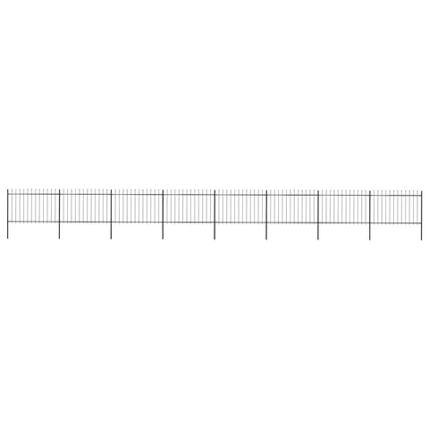 Garden Fence with Spear Top Steel 1426x120 cm Black 277627