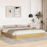Bed Frame without Mattress 200x200 cm Solid Wood Oak 3315729