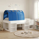 Bed with Tunnel 4 pcs White and Blue Engineered Wood 3423583