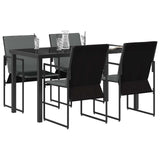 Garden Dining Set 5 pcs Black and Anthracite 140 x 70 x 73 cm 3448904