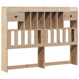 ZNTS Bookcase Bed without Mattress 140x190 cm Solid Wood Pine 3323986