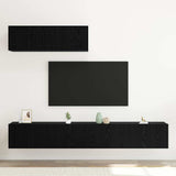 TV Cabinet Set 3 pcs Black Oak Engineered Wood 3332502