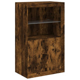 Sideboard with LED Lights Smoked Oak 162x37x100 cm 3209146