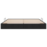Storage Bed with Mattress Black 200 x 200 cm Fabric 3370036