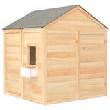 Playhouse with Lockable Door and Flower Pots Solid Wood Fir 93687