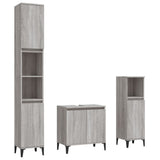 3 Piece Bathroom Furniture Set Grey Sonoma Engineered Wood 3185595