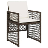 13 Piece Garden Dining Set with Cushions Brown Poly Rattan 3210765