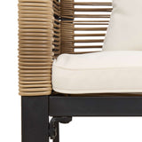 Outdoor Furniture Set Beige and Cream White Poly Rattan 42025234