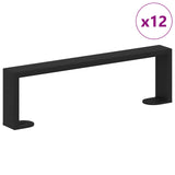 Furniture Feet 12 pcs Black 341 x 40.5 x 100 mm Iron 864809