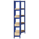 2 Piece 5-Layer Shelves Set Blue Steel&Engineered Wood 3307619