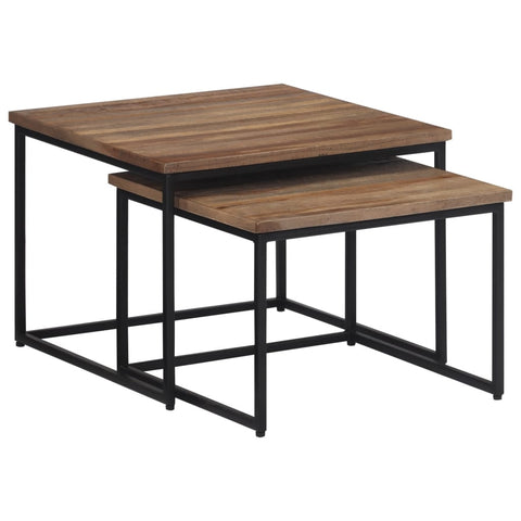 Nesting Coffee Tables 2 pcs Solid Wood Teak 358536