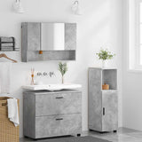 Bathroom Furniture Set with Drawer 3 pcs Concrete Grey 3393026