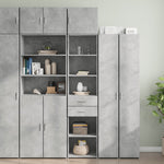 Slim Storage Cabinet Concrete Grey 45x42.5x225 cm Engineered Wood 3281297
