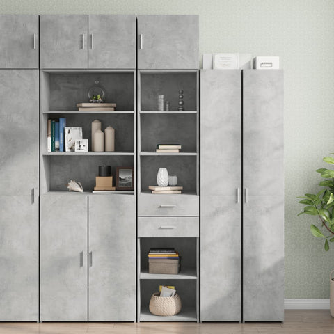 Slim Storage Cabinet Concrete Grey 45x42.5x225 cm Engineered Wood 3281297