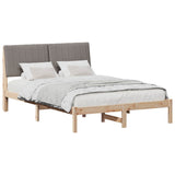 Bed Frame with Headboard Brown 135 x 190 cm Solid Pine Wood 878902