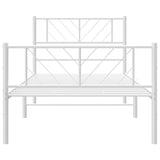 Metal Bed Frame without Mattress with Footboard White 80x200cm 372237