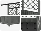 Raised Bed with Trellis and Roof Light Grey 164 x 40 x 121 cm 42032594