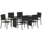 Garden Dining Set 7 pcs Black Poly Rattan 3365424
