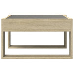 ZNTS Coffee Table with Infinity LED Sonoma Oak 50x53x30 cm 847625