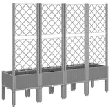 Garden Planter with Trellis Light Grey 160x40x142 cm PP 367932