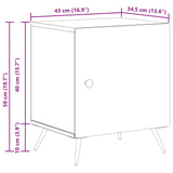 Bedside Cabinet Concrete Grey 43 x 34.5 x 50 cm Engineered Wood 895491