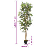 Artificial Bamboo Tree 828 Leaves 150 cm Green 358960