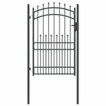 Fence Gate with Spikes Grey 200 x 100 cm Powder-coated steel 42009006