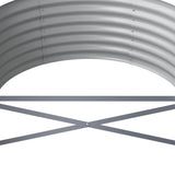 Garden Raised Bed Galvanised Steel 224x80x36 cm Grey 318919