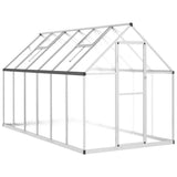 Greenhouse with Base Frame Silver 334x169x195 cm Aluminium 3266326