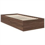 Bed Frame with Headboard Brown Oak 90 x 200 cm Engineered Wood 3408717