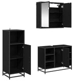 Bathroom Furniture Set 3 pcs Black Oak Engineered Wood 3402419