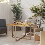Garden Table Beige 109x107x74 cm Poly Rattan&Solid Wood Acacia 316791