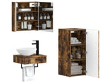 Bathroom Cabinet Set 4 pcs Smoked Oak 43 x 11.5 x 60.5 cm 3407379