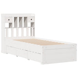 Bookcase Bed without Mattress White 90x200 cm Solid Wood Pine 3308970