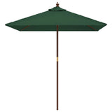 Garden Parasol with Wooden Pole Green 198x198x231 cm 363184