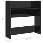 Wall Shoe Cabinets 4 pcs High Gloss Black 60x18x60 cm Engineered Wood 806737