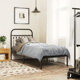Metal Bed Frame without Mattress with Headboard Black 80x200cm 376591