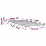 Bed Frame White 100 x 220 cm Solid Pine Wood 873128