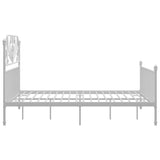 Bed Frame White Powder-coated metal Double Durable Bed Frame 324851