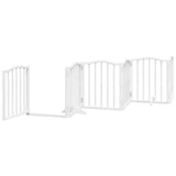 Dog Gate with Door Foldable 6 Panels White 300 cm Poplar Wood 352213