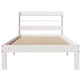 Bed Frame with Headboard without Mattress White 75x190 cm Small Single 3306773
