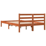 Bed Frame without Mattress Wax Brown 150x200 cm King Size Solid Wood Pine 844146