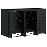 Wheelie Bin Storage for 3 Bins Black 204 x 77.5 x 121.5 cm 3394739