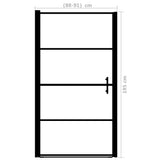 Shower Door Frost Tempered Glass 91x195 cm Black 146662