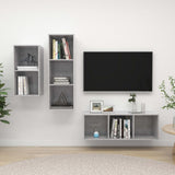 3 Piece TV Cabinet Set Concrete Grey Engineered Wood 3079632
