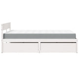 Bed with Drawers and Mattress White 140x190 cm Solid Wood Pine 3281911