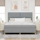 Box Spring Bed with Headboard Light grey 180 x 200 cm Fabric 3339714